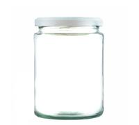 300ml Glass Food jar with twist off lids for Jam Marmalade Honey (12, white)