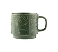 300ml Green Mug Forest Theme Stoneware Coffee Hot Chocolate Drinking Cup Gift