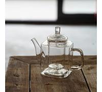 300ml Handmade Square Glass Teapot Boiling Flower Tea Pot Kung FuTea Set Teaware