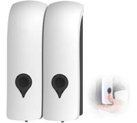 300ml Manual Soap Dispenser Wall Mounted - 2Pack Refillable Wall Mounted Hand Wash & Sanitiser Dispenser for Bathroom & Hotel - Durable ABS Liquid Soap Pump Bathroom Shower Gel Liquid Shampoo Holder