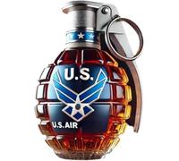 300ml Military Hand Grenade Whiskey Bottle,Engraved Hand-Grenade Shape Glass Bottle,Leak-Proof & Durable Design Military Themed Whiskey Decanter for Memorial Day (C)