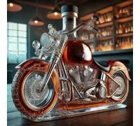 300ml Motorcycle Whiskey Decanter, Glass Liquor Bottle Art Statue, Decorative Whiskey Holder for Home Bar & Dining Room