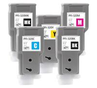 300ml PFI 320 PFI-320 Ink Cartridge (BK C M Y MK),Compatible For Canon TM200 TM205 TM300 TM305 200 205 300 305 Printer(5-piece set)