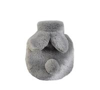 300ML Plush Hot Water Bag with Cover for Winter Hand Feet Warmer Explosion-Proof Reusable Jug Bottle for for Keeping Neck and Shoulders Warm(Light Grey)