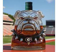300ml Pug-Shaped Whiskey Decanter Sculpture, Funny Bulldog Animal Statue, Dog Large-Capacity Handmade Glass Wine Bottle(A)