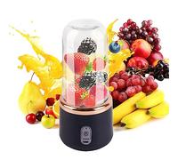 300ml Small Blender, ABS Portable Small Blenders for Smoothies, Smoothie Blender for Shakes and Smoothies with 6 Blades, Double Cups and Lid, Multipurpose USB Rechargeable Blender for Juice, Milkshake