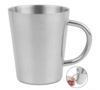 300ML Stainless Steel Double Wall Mug with Lid Keeps Coffee Warm Beer Cold and Other Drinks at Desired Temp (A)