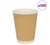 (300ml) vidaXL Paper Coffee Cups Disposable Cup Coffee Hot Beverage Cup 500 pcs Brown