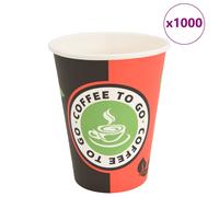 (300ml) vidaXL Paper Coffee Cups Disposable Cup Hot Beverage Cup 1000 pcs Red & Black