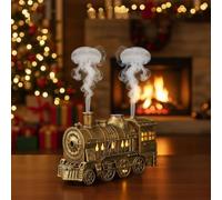 300ML Vintage Steam Train Aromatherapy Essential Oil Diffuser Humidifier, Dual-Color LED Light Jellyfish Mist Humidifier, Christmas Train Mist Exquisite Humidifiers Gifts for Home Office (Bronze)