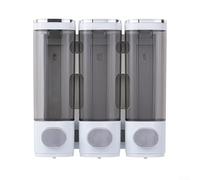 300ML Wall Mounted Soap Dispenser with Individual Chambers for Shower Gel, Shampoo, and Conditioner Leak Proof and Easy to Monitor (White)