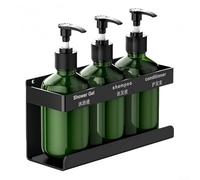 300ML Wall Soap Dispenser with Manual Pump and Holder for Shampoo Shower Gel and Other Liquid Soaps for Home or Business (3 Bottles)