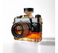 300ML Whiskey Decanter Bottle, 3D Camera Shaped Whiskey Decanter Figurine, Novelty Handmade Glass Wine Bottle Sculptures, Funny Camera Themed Barware Ornaments