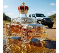 300ML Whiskey Decanter Bottle - Art Statue, 3D Car Theme Whiskey Wine Bottle Sculpture, Car Shaped Glass Whiskey Decanter Statue, Hand Blown Wine Storage Containers Gift(D)