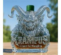 300ML Whiskey Decanter Bottle - Art Statue, 3D Devil Shape Whiskey Wine Bottle Sculpture, Devil Style Whiskey Decanter Decorative Gifts, Glass Wine Storage Containers(A)