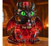 300ML Whiskey Decanter Bottle - Art Statue, 3D Dragon Shaped Whiskey Wine Bottle, Novelty Glass Whiskey Decanter, 3D Creative Animal Theme Empty Wine Bottles, Bar Art Decor Gift(B)