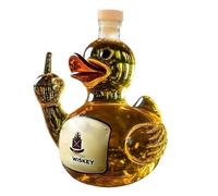 300ML Whiskey Decanter Bottle - Art Statue, 3D Duck Middle Finger Shape Whiskey Wine Bottle, Funny Middle Finger Glass Whiskeys Decanter Statue, Prank Ducks Decoration Gift(B)