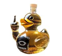 300ML Whiskey Decanter Bottle - Art Statue, 3D Duck Middle Finger Shape Whiskey Wine Bottle, Funny Middle Finger Glass Whiskeys Decanter Statue, Prank Ducks Decoration Gift(D)