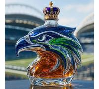 300ML Whiskey Decanter Bottle - Art Statue, 3D Eagle Head Shaped Whiskey Wine Bottle Sculpture, Novelty Glass Whiskey Decanter, Creative Animal Theme Decor Gift, Wine Containers(#4)