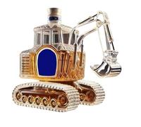 300ML Whiskey Decanter Bottle, Art Statue, 3D Excavator-Shaped Whiskey Wine Bottle, Novelty Hand Carved Empty Wine Carafe Liquor Storage, Home Bar Office Gift