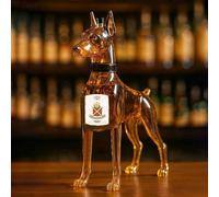 300ML Whiskey Decanter Bottle - Art Statue, 3D Funny Animal Glass Wine Bottle, Mini Doberman Shape Whiskey Decanter, Leak-Proof Wine Storage Containers, Home Decor Gift(C)