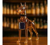 300ML Whiskey Decanter Bottle - Art Statue, 3D Funny Animal Glass Wine Bottle, Mini Doberman Shape Whiskey Decanter, Leak-Proof Wine Storage Containers, Home Decor Gift(A)