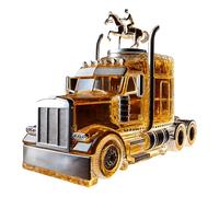 300Ml Whiskey Decanter Bottle Art Statue, 3D Semi Truck Shaped Glass Whiskey Decanter with Stopper, Creative Novelty Whiskey Wine Bottle, Hand Blown Car Theme Empty Wine Bottles 2