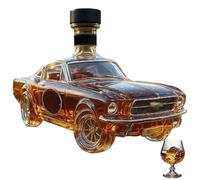 300ML Whiskey Decanter Bottle - Art Statue, Creative Car Theme Novel Glass Whiskey Decanter Sculpture, 3D Wild Horse Car Shaped Wine Flasche, Wine Storage Container Gift(#2)