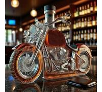 300ML Whiskey Decanter Bottle - Art Statue, Motorcycle Style Whisky Decanter, 3D Motorcycle Shape Handcrafted Whiskey Wine Bottle, Fun Glass Wine Storage Containers(Silver)