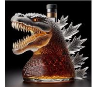 300ML Whiskey Decanter Bottle Glass - Dinosaur Monster Design Art Statue | Decorative Liquor Bottle Holder for Home Bar, Dining Room