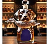300ML Whiskey Decanter, Fun Art Statue, Creative Red Wine Decanter，Animal Sculpture Glass Bottle, for Father and Boyfriend, for Home Bar Decoration(B)
