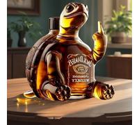 300ML Whiskey Decanter, Fun Art Statue, Creative Red Wine Decanter，Animal Sculpture Glass Bottle, for Father and Boyfriend, for Home Bar Decoration