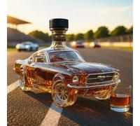 300ML Whiskey Decanter Wine Bottles Art Statue Figurine - 300ml Car Whiskey Bottles Statues, Novelty Glass Decanter Sculptures, Creative Leak-Proof Empty Wine Carafe Liquor Dispenser Ornaments(B)