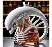 300ML Whiskey Decanter Wine Bottles Art Statue Figurine - 3D Alien Shape Whiskeys Decanter Sculptures, Fun Monster Style Glass Wine Bottle Gift, Wines Storage Container
