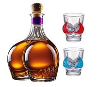 300ML Whiskey Decanter Wine Bottles Art Statue Figurine - 3D Ass Funny Wines Bottle, Novelty Glass Butt Whiskey Decanter, Home Bar Decoration Gifts(Decanter+2 Wine Glass)