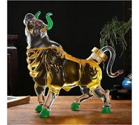 300ML Whiskey Decanter Wine Bottles Art Statue Figurine - 3D Bull Shaped Whisky Wine Bottle, Hand-Blown Glass Whisky Decanter, Leakproof Funny Drinkware, Home Bar Art Decor Gift