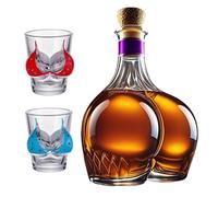 300ML Whiskey Decanter Wine Bottles Art Statue Figurine - 3D Butt Shape Funny Whiskey Wine Bottle, Novelty Glass Leakproof Whiskey Decanter, Home Parties Bar Decor Drinkware Gift Wine Glasses*2)