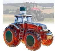 300ML Whiskey Decanter Wine Bottles Art Statue Figurine - 3D Car Shaped Whiskey Decanter Sculpture, Tractor Whiskey Wine Bottle Art Statue, Creative Leak-Proof Empty Wine Bottle Dispenser(C)