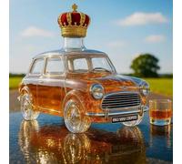 300ML Whiskey Decanter Wine Bottles Art Statue Figurine - 3D Car Shaped Whiskey Wine Bottle Sculpture, Creative Glass Whiskey Decanter Statue, Car Theme Empty Wine Bottles, Hand Blown Barware(B)
