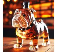 300ML Whiskey Decanter Wine Bottles Art Statue Figurine - 3D Dog Shaped Whiskey Decanter Gifts, Novelty Glass Puppy Wine Bottle Sculpture, Animal Theme Wines Storage Container