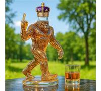 300ML Whiskey Decanter Wine Bottles Art Statue Figurine - 3D Funny Bigfoot Whiskey Bottle, Bigfoot Shaped Whiskey Glass, Unique Wine Whiskey Decanter, Gift with Rebellious Finger(A)