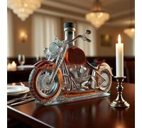 300ML Whiskey Decanter Wine Bottles Art Statue Figurine - 3D Motorcycle Shape Glass Whiskey Wine Bottle Sculpture, Handcrafted Motorcycle Style Whisky Decanter Fun Gift