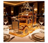 300ML Whiskey Decanter Wine Bottles Art Statue Figurine - 3D Semi Truck Shape Whiskey Wine Bottle, Car Theme Whiskey Decanter Bottle Gifts, Decor Glass Hip Flask, Wine Storage Containers(#3)