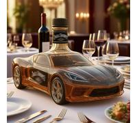 300ML Whiskey Decanter Wine Bottles Art Statue Figurine - 3D Sports Car Shaped Whiskey Wine Bottle, Creative Car Glass Whiskey Decanter, Hand Blown Barware Home Gift, Empty Wine Bottles(Black)