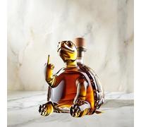 300ML Whiskey Decanter Wine Bottles Art Statue Figurine - 3D Turtle Whiskey Decanter Sculpture, Hand Blown Lead-Free Whiskey Wine Bottle, Bottle Decoration Gift