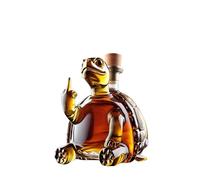300ML Whiskey Decanter Wine Bottles Art Statue Figurine - 3D Turtle Whiskey Decanter Sculpture, Hand Blown Lead-Free Whiskey Wine Bottle, Bottle Decoration Gift