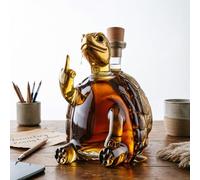 300ML Whiskey Decanter Wine Bottles Art Statue Figurine - 3D Turtle Whiskey Decanter Sculpture, Hand Blown Lead-Free Whiskey Wine Bottle, Bottle Decoration Gift