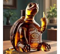 300ML Whiskey Decanter Wine Bottles Art Statue Figurine - 3D Whiskey Decanter Sculpture, Hand Blown Lead-Free Whiskey Wine Bottle, Animal Glass Sealed Jar, Bottle Decoration Gift/9(A)