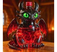 300ML Whiskey Decanter Wine Bottles Art Statue Figurine - Whiskey Wine Bottle Dragon Shaped, 3D Novelty Glass Whiskey Decanter, Animal Theme Empty Wine Bottles for Storing Spirits(C)