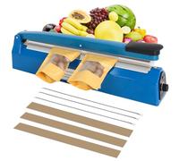 300mm/12inch Impulse Sealer Machine, Extra 3 Heat Elements and Adujstable 8 Class Temperature with Electronic Control, Plastic Bag Sealing Machine by Gekufa, Ideal for Plastic PE PP Kraft Paper Bags